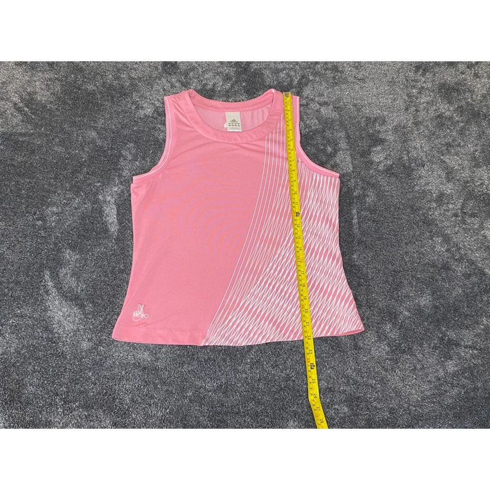 Adidas Climalite Y2K Signature Womens Pink Graphic Tennis Tank Top Sleeveless M